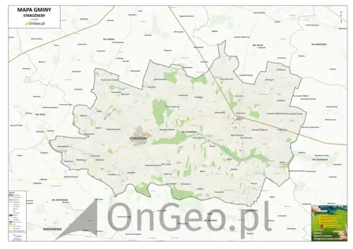 Mapa gminy Staroźreby